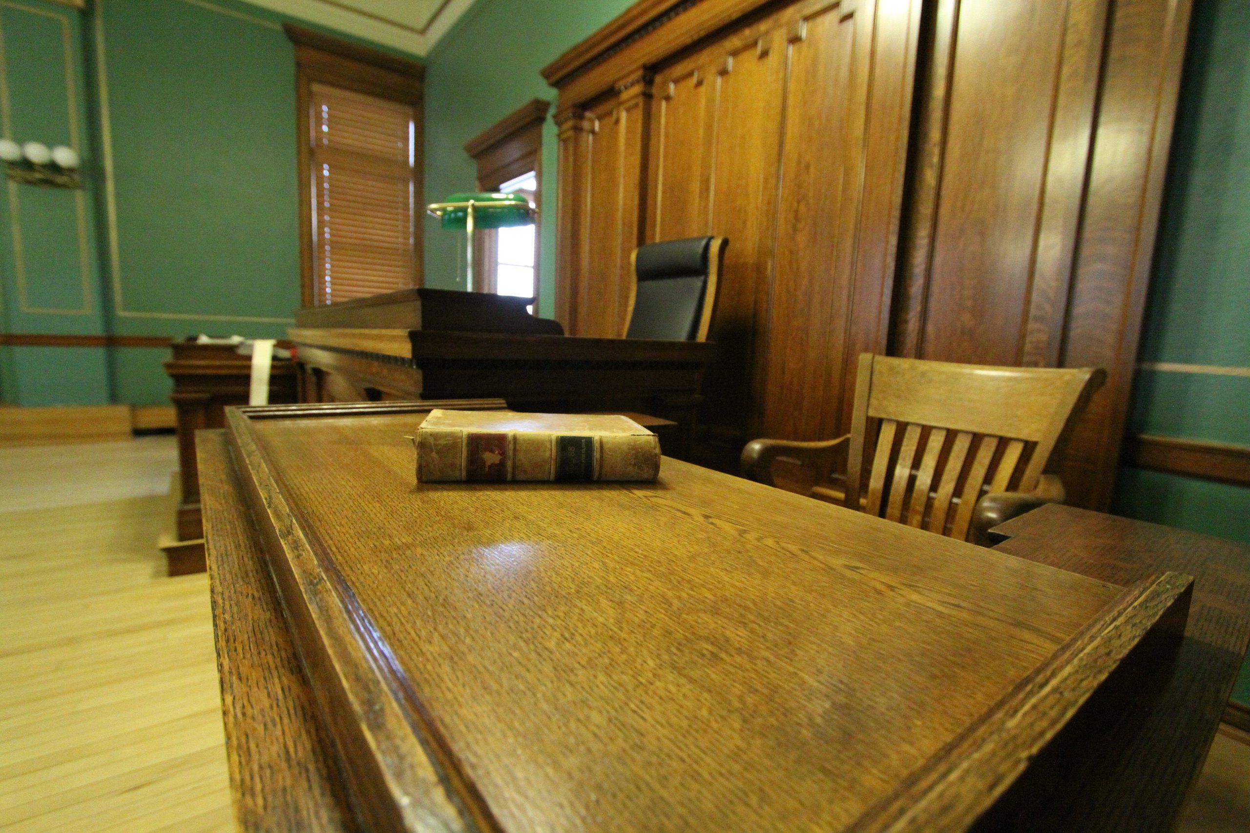 An empty judge's bench