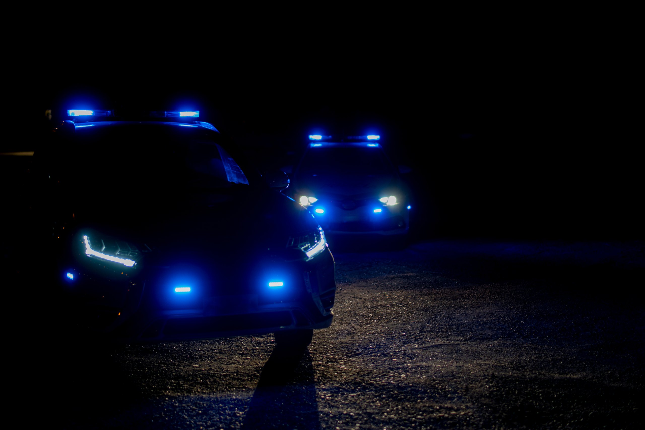 A roadside check at night